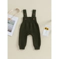 thumbnail image 2 of Wassery Baby Boys Girls Suspender Pants Infant Boy Girl Sleeveless Solid Color Bib Pants 6M 9M 12M 24M 3T Toddler Knit Overalls Jumpsuit, 2 of 9