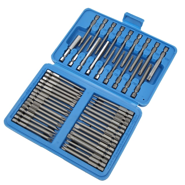 Juego de 50 brocas de seguridad extralargas, juego de brocas de destornillador extralargas, materiales ecológicos