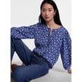 thumbnail image 5 of Scenario Women's and Women's Plus Blouse with 3/4-Length Puff Sleeves, Sizes XS-4X, 5 of 6