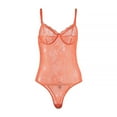 thumbnail image 1 of Women Floral Embroidery See Through Comfortable Bodysuit Plus Size, 1 of 5