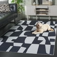 thumbnail image 5 of Safavieh Malibu 6'-0" x 6'-0" Square Polyester Power Loomed Rug in Ivory / Black, 5 of 13