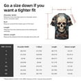 thumbnail image 5 of Lsque Vintage Leaf Flower Skull print Men's Cuban Collar Short Sleeve Shirt Summer Beachwear Casual Button Down Fashionable Vacation Leisure Shirt-XX-Large, 5 of 7