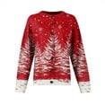 thumbnail image 6 of Women'S Christmas Sweater Cute Fun Christmas Sweater Fall And Winter Long Sleeve Knitted Sweater for Fall and Winter, Festive and Cozy, Great as Christmas Sweaters for Women ,Vermilion,M, 6 of 7
