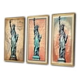 thumbnail image 3 of Designart "Vintage Statue of Liberty New York V" City New York Framed Wall Art Set Of 3 - Blue New York Frame Canvas Set For Living Room Decor, 3 of 6
