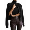 thumbnail image 2 of Womens Cardigan Sets 2 Piece Long Sleeve Shrug Top Cropped Cardigan Jackets with Vest Black Set M, 2 of 9