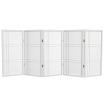 Red Lantern 3 ft. Short Double Cross Shoji Screen - White - 5 Panels