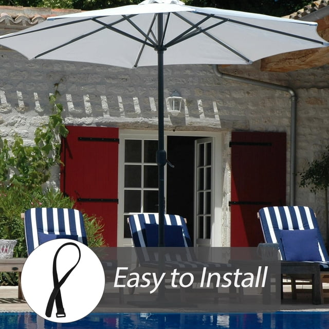 LOLIPPYY 6 Pcs Sangle de Fixation Légère pour Parasol de Patio Matériau Résistant à l'Usure Ajustable pour Usage Extérieur