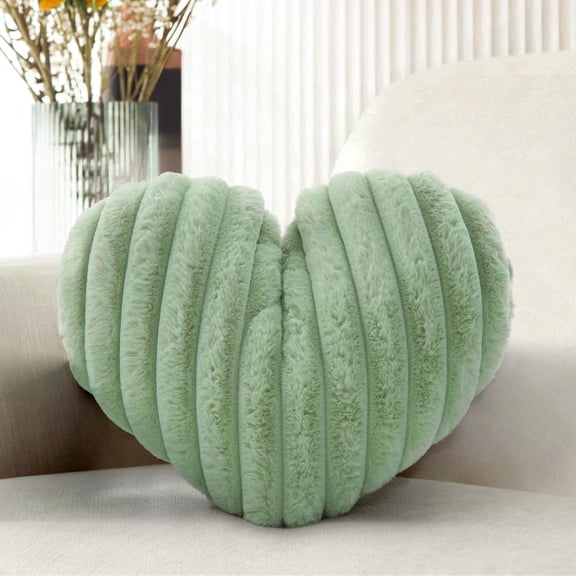 Sage Heart Pillow 12" or16" Soft Cute Decorative Throw Pillows for Bed