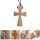 thumbnail image 4 of Collar con colgante de cruz de madera, collar con cruz decorativa, adorno con dije cruzado, 4 of 6