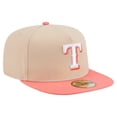 thumbnail image 3 of Men's New Era Light Beige/Coral Texas Rangers Two-Tone Color Pack A-Frame 59FIFTY Fitted Hat, 3 of 5