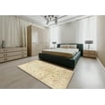thumbnail image 4 of Ahgly Company Indoor Square Traditional Golden Blonde Gold Medallion Area Rugs, 9' Square, 4 of 6