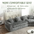 thumbnail image 3 of 3 Seater Boucle Sofa for Living Room, Oversized Comfy Loveseat Sofa with Memory Foam & Rounded Arc Design, L Shape Cloud Thicken Couch Sofa with 5 Throw Pillows for Apartment, Office, Gray, 3 of 7
