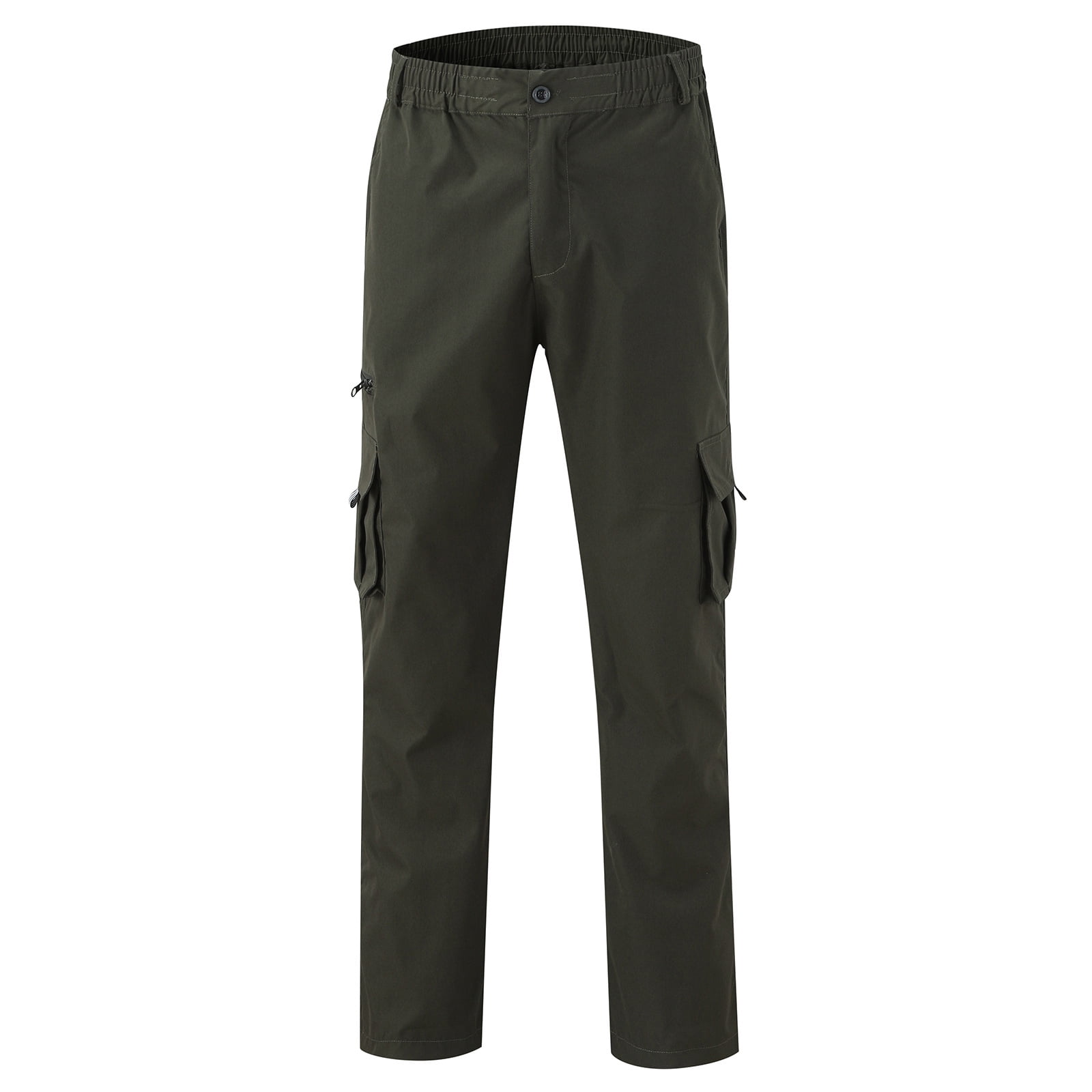 mens-cargo-pants-lightweight-outdoor-hiking-pants-elastic-waist-solid