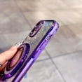 thumbnail image 4 of Designed for iPhone 12 Case Glitter Magnetic Compatible with MagSafe,Luxury Plating Cute Bling Clear for Girls Women,Shockproof Slim Phone Case for iPhone 12 - Purple, 4 of 12