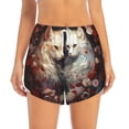 thumbnail image 2 of Salouo Flower Cat Couple Print Women's 2 in 1 Running Shorts Double-Layer Shorts Athletic Workout Gym Yoga Shorts Running Shorts for Women-X-Large, 2 of 7