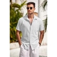 thumbnail image 4 of COOFANDY Mens Short Sleeve Button Down Shirts Casual Cotton Beach Summer Linen Textured Shirts?, 4 of 6