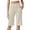Beige, variant on Women's Knee Length Bermuda Yoga Shorts, High Waisted Loose Wide Leg Summer Shorts with Pockets, Stretchy Athletic Gym Shorts for Casual Workout Daily Wear Beige L