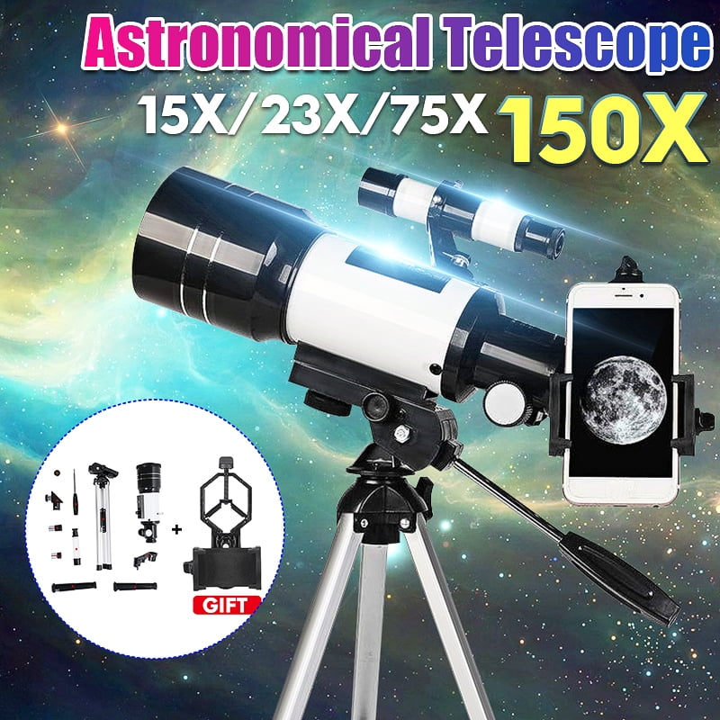 Fit for Stargazing,Bird Watching Smartphone Adapter and Backpack MAXLAPTER Telescope for Kids Astronomy Beginners 150X Portable Travel Scope 300/70 HD Large View Refractor with Camera Wire Shutter 