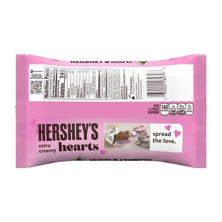 V Hersheys Extra Creamy Milk Chocolate Hearts Laydown Bag