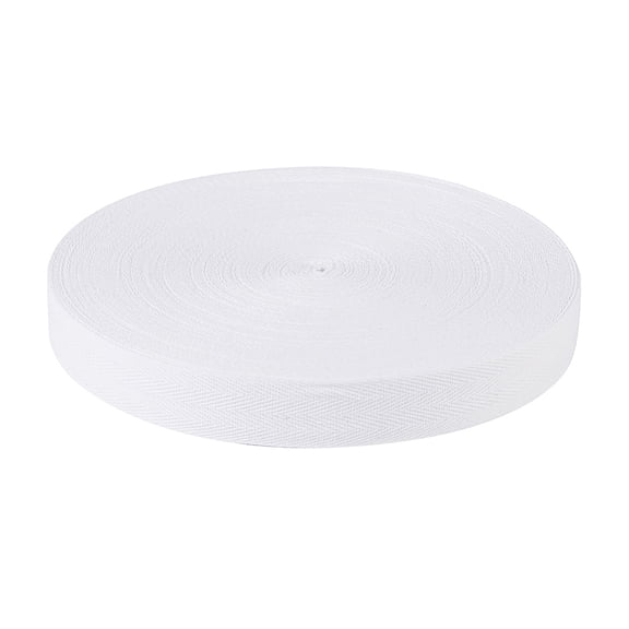 Cotton Twill Tape Ribbons Herringbone Ribbons for Sewing Craft White 1 inch(25mm)