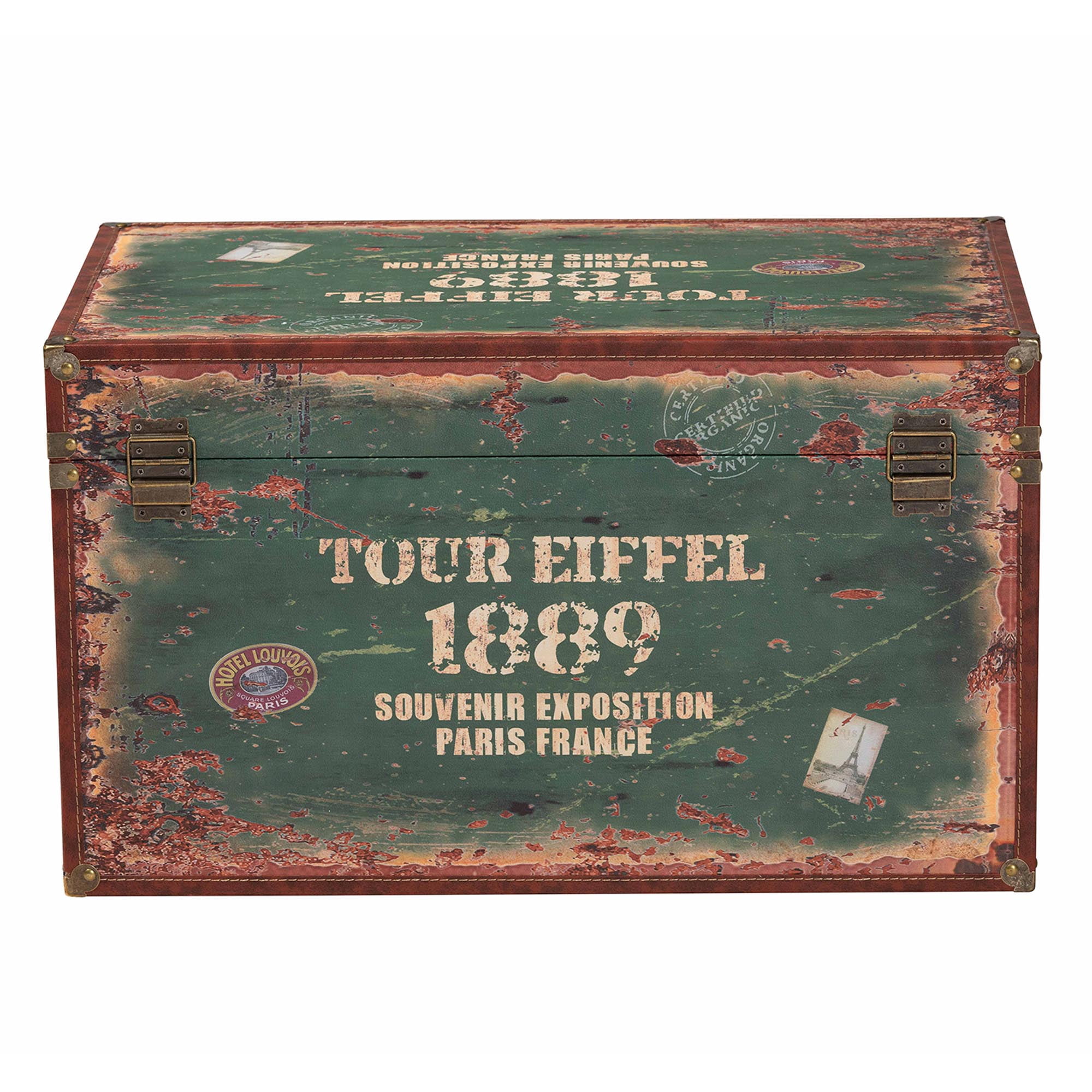 Baxton Studio WI13723 Sabeen Vintage Storage Trunk set 2-Piece 200 lb, Green Blue