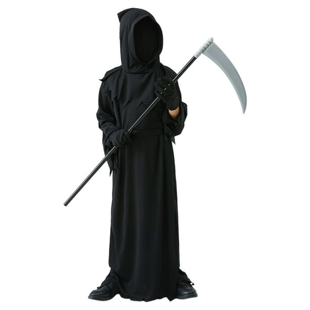 Disfraz Aterrador Halloween Fantasma Reaper Del Caballero Oscuro con Ojos Brillantes Guadaña La Muerte Incluida Cosplay Rojo Wdftyju