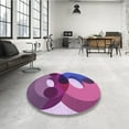 thumbnail image 4 of Ahgly Company Machine Washable Indoor Square Transitional Dark Magenta Purple Area Rugs, 8' Square, 4 of 7