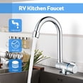 thumbnail image 3 of Folding Kitchen Faucets Polish Chrome Single Handle Basin Mixer Tap with Water Supply Hoses 360 Degrees Swivel G1/2 Thread Cold Hot Water Folding Kitchen Sink Faucet for RV Yacht Basin, 3 of 7