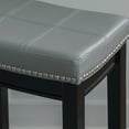 thumbnail image 5 of Linon Claridge Backless Wood Counter Stool, 26.5" Seat Height, Black Finish with Gray Faux Leather Fabric, 5 of 16