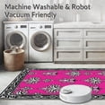 thumbnail image 5 of ODIKA 8'x10' Machine Washable Non-Slip Area Rug, Modern Damask with Whimsical Petal and Foliage High Traffic Rug, Pink, 530622, 5 of 5