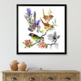 thumbnail image 3 of Designart 'Colourful Birds and Tropical Flowers I' Traditional Framed Art Print, 3 of 4