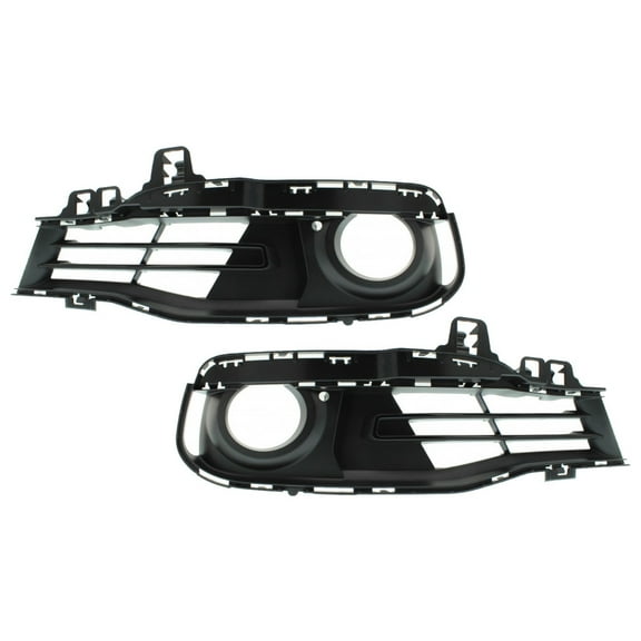 For BMW 328i xDrive 2016 Fog Light Trim Driver and Passenger Side | Pair | Textured Black | w/Fog Light Type | Standard/Modem Line Sedan/Hybrid/Wagon BM1038180, BM1039180 | 51-11-7-396-877