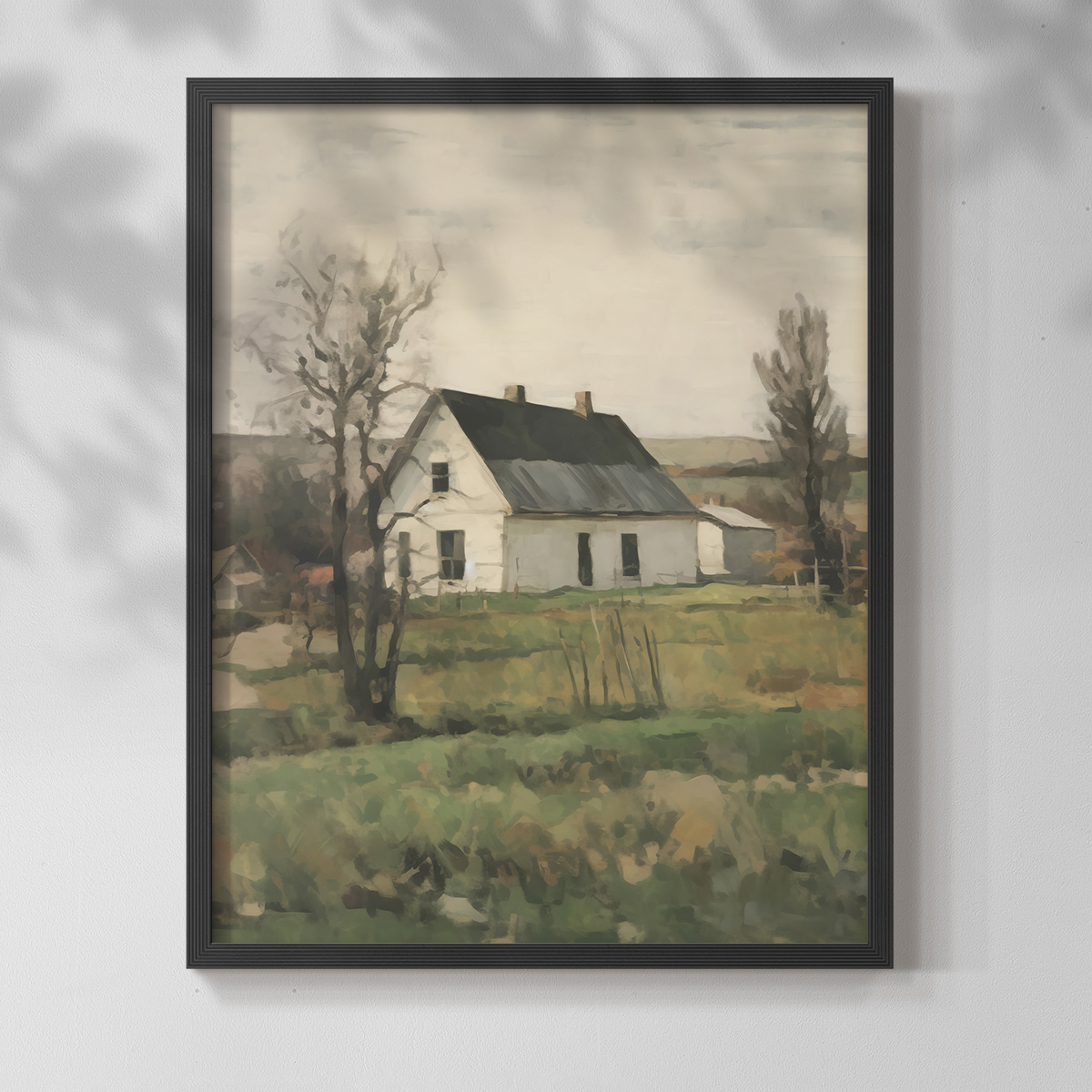 Vintage Landscape XI - 14in. x 11in. Vintage Framed Print in Black Wood Frame
