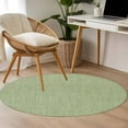 thumbnail image 5 of Green 4ft Round Rug, Farmhouse Burlap Solid Green Color Modern Linen Texture Non-Skid Rubber Backing Large Area Rugs - Living Room Bedroom Home Office, Indoor Floor Mat Carpets Washable Rug, 5 of 9
