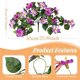 thumbnail image 4 of Colgante de pared de flor de petunia púrpura artificial para decoración de jardín interior y exterior, 65x42 cm, 4 of 8