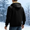 thumbnail image 2 of YOIAVAIOY Men Sherpa Lined Hoodies Full Zip Fleece Hooded Sweatshirt Thick Thermal Outdoor Jacket with Zipper Pockets Black M, 2 of 9
