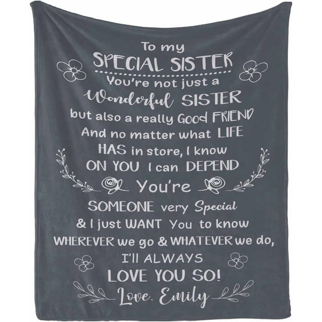 LHSHID Personalized My Best Sister Blanket Custom Throw Blanket Birthday Gift Idea for Her BFFs Women Sister Gifts for Sister BFF Soul Sister Gifts Long Distance Gifts