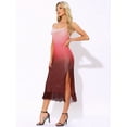 thumbnail image 4 of DARING DIVA Spaghetti Strap Maxi Mesh Cowl Neck Stretchy Flowy Dress XL Pink, 4 of 6