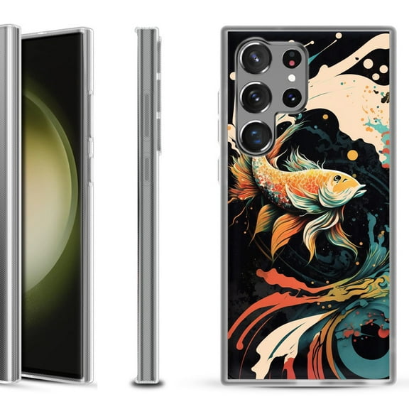 Slim-Fit Fashion Phone Case for Samsung Galaxy S23 Ultra, by OneToughShield ® - Koi Fish