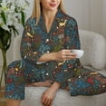 thumbnail image 6 of Wukai Deers In The Forest 1 Print Women's Pajama Set,PJ Set,Lounge Sets For Women Soft Long Sleeve Sleepwear Comfort and Style-X-Large, 6 of 7
