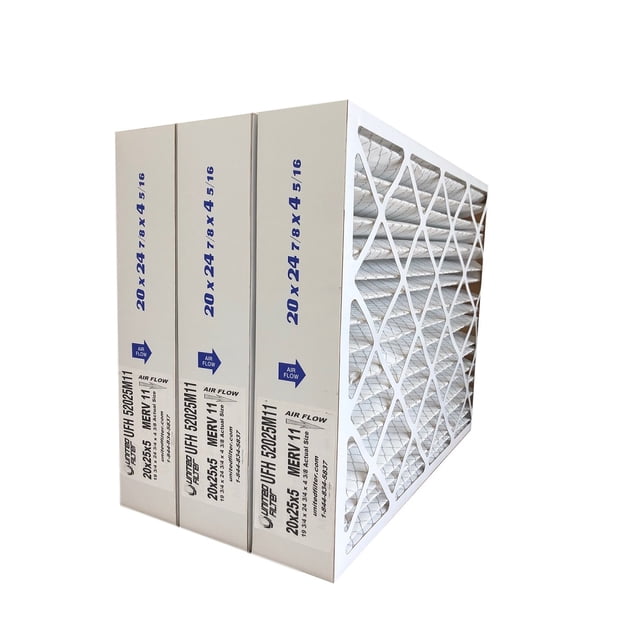 20x25x5 Compatible with Honeywell & X6673 Lennox MERV 11 Furnace Filter (19-7/8 x 24-7/8 x 4-3/8) A/C, HVAC Furnace Air Filter Captures Dust, Pollen, Mould & Smoke - Made in Canada - 3 Pack