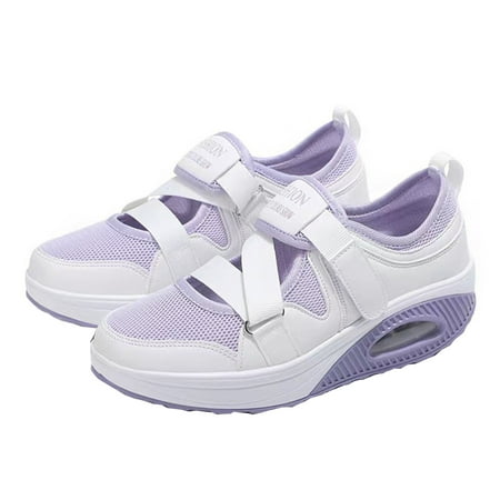 

Jikolililili Women s Casual Air Cushion Platform Mesh Mules Sneaker Nurse Shoes Women Fashion Shoes | Purple | US Size 4.5 - 9.5 Christmas 2022 Deals Clearance