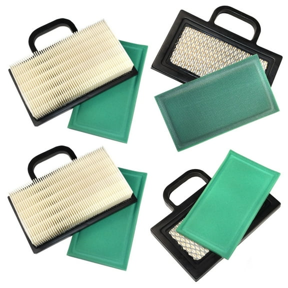 HQRP 4-pack Flat Air Filter Cartridge w/ Pre-Cleaner Filter for Briggs & Stratton 499486S & 273638S Replacement fits Intek V-Twin 18 - 26 HP Engines