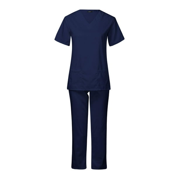 Women's Nursing Work Nurse Uniform Suit Lab Navy