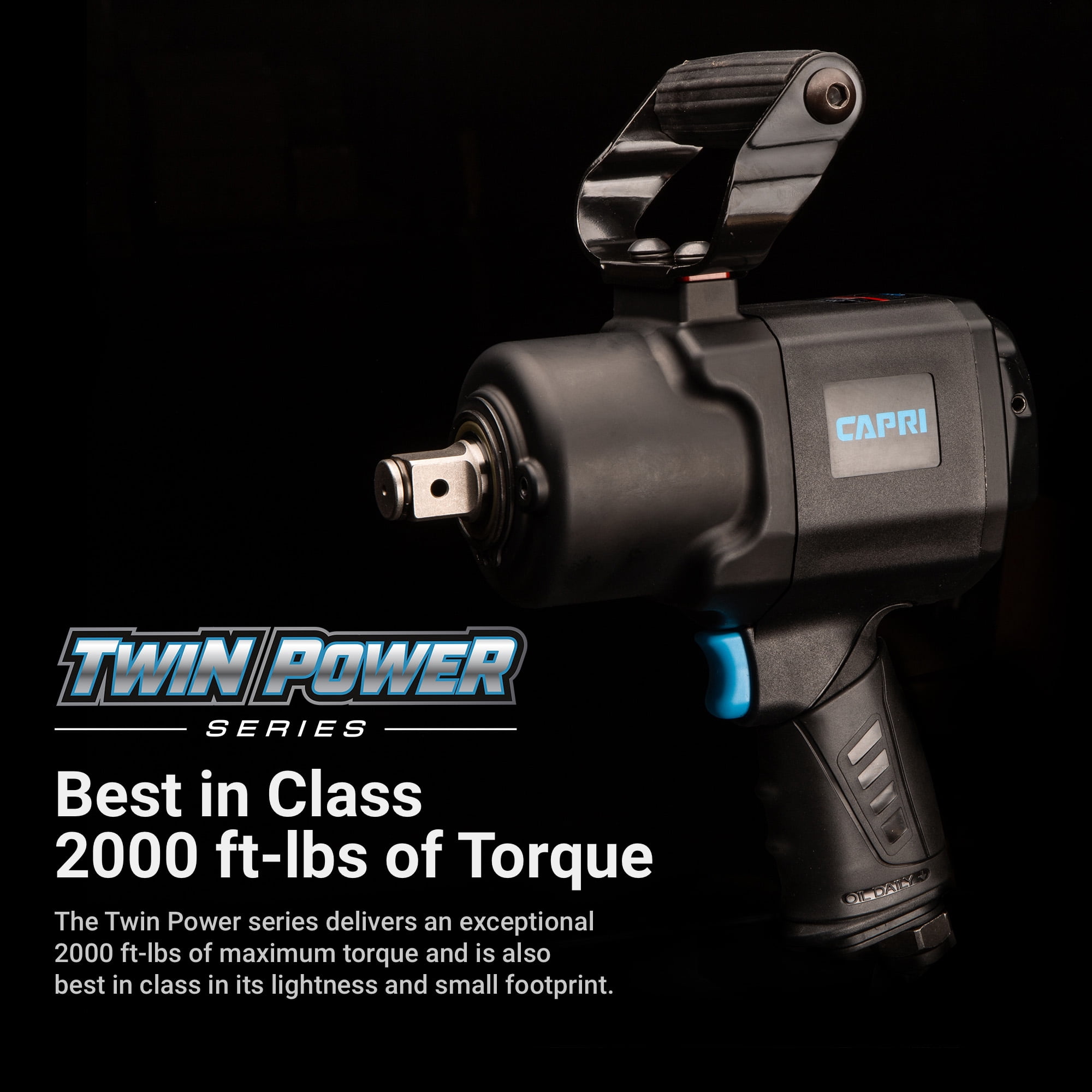 Capri Tools 1 in. Twin Power Drive Air Impact Wrench, 2000 ft. lbs.