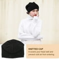 thumbnail image 3 of CRAFTHROU 1Pcs Ladies Warm Knitted Hat in Black Wool Simple Cold Weather Protection, 3 of 5