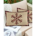 thumbnail image 6 of Pack of 2 Outdoor Pillow Covers, Christmas Snowflake Retro Red and Black Buffalo Plaid Waterproof Square Throw Pillowcase Cushion Decorative Pillow Covers for Couch Patio Tent, 20x12 in, 6 of 6