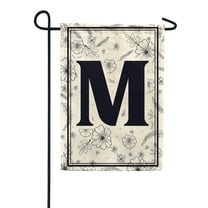 America Forever Spring Monogram Garden Flag Letter M 12.5 x 18 inches Double Sided Vertical Outdoor, Yard, Lawn, Beautiful Flowers, Floral Design, Welcome Spring Seasonal Art