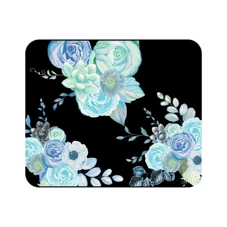 UPC: 0731969930410 | OTM Essentials Black Mouse Pad Flower Garden Blue