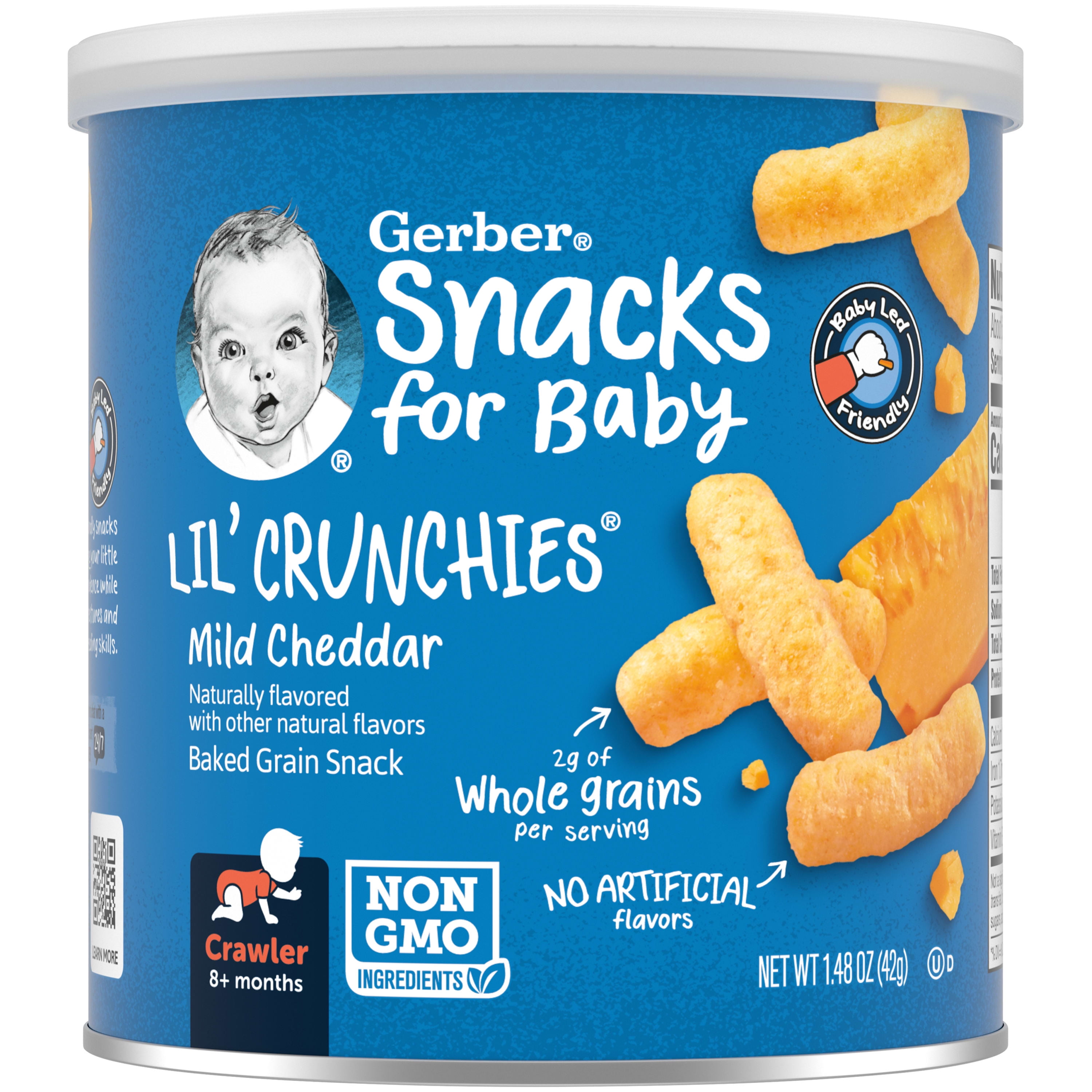 Gerber Snacks for Baby Lil Crunchies Mild Cheddar Baked Corn 1.48